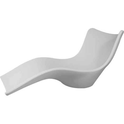 Lettino da Giardino in Plastica Polietilene Bianco Resistente agli Agenti Atmosferici per Piscina e Mare Modello Assunta MPC