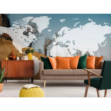 Papier peint carte du monde horizons d aventure - 150 x 250 cm (1/2)