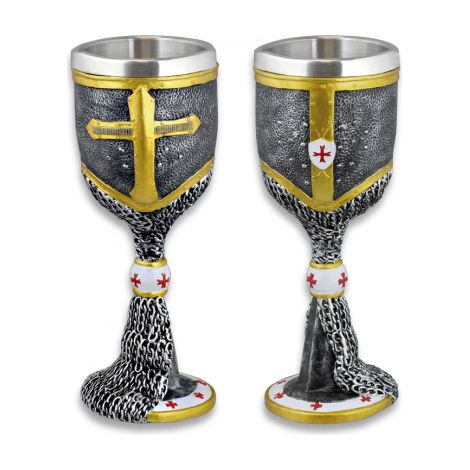 Tazza in resina Tole10 Imperial cotta di maglia templare, dimensione totale 20 cm, interno in alluminio