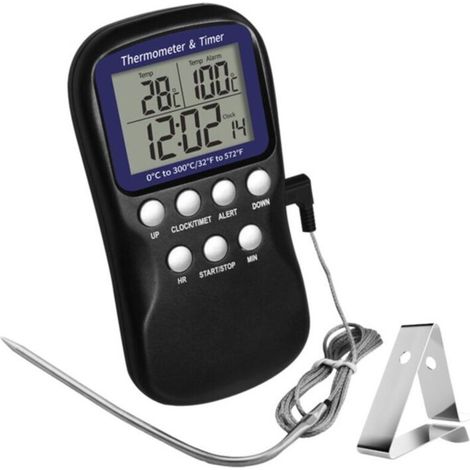 Thermomètre Alimentaire - Sonde Cuisine Four Bouillir Sucre - Affichage Numérique - Alarme Température - 1 Pièce (1/3)
