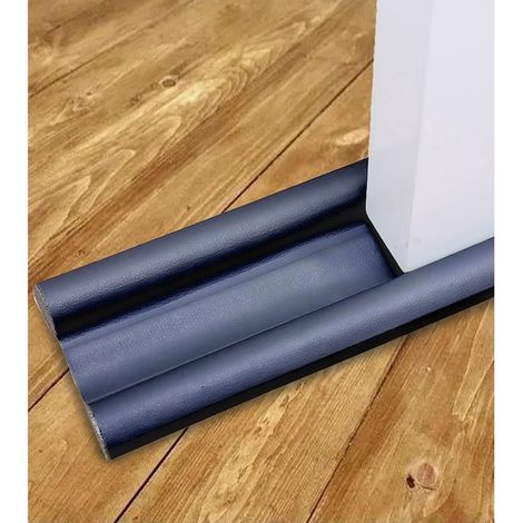 Boudin de porte double, isolant et étanche, coupe-vent, pour bas de porte, protection contre les courants d'air et la poussière, noir (1/5)