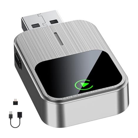 Adattatore CarPlay wireless per iPhone, Plug & Play, connessione veloce e stabile, compatibile con auto dal 2016 in poi, con pulsante di reset (solo iOS)