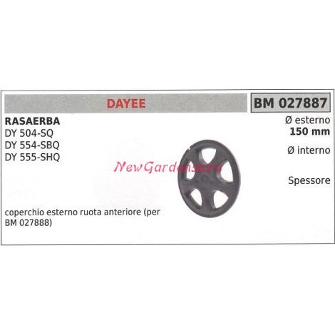 Tapa de la rueda del cortacésped DAYEE DY 504SQ 554-SBQ 027887