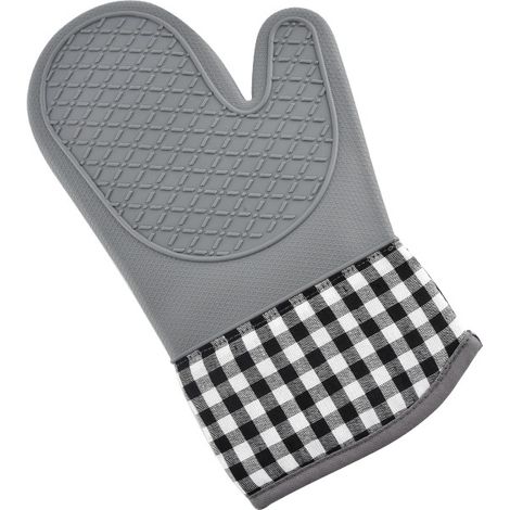 Ofenhandschuhe mit Silikon, hitzebeständige Backhandschuhe – 2 Ofenhandschuhe, hitzebeständig bis 300 °C, Handschuhe für die Küche