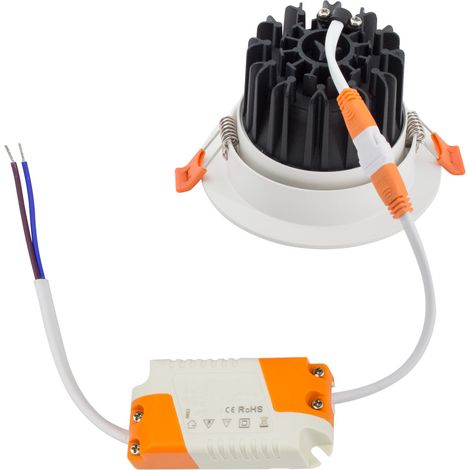 Spot Downlight LED 9W Rond COB CRI90 Coupe Ø 90 mm No Flicker 4000K Blanc neutre