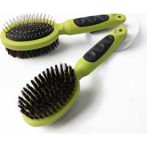 Peigne double face pour chiot, peigne apaisant pour animaux, brosse de toilettage pour chien, brosse pour enlever les poils d'animaux, accessoires pour animaux, jaune-AquaForge (1/5)