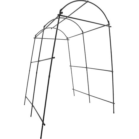 Arche de jardin treillis, construction en acier durable, supporte les plantes grimpantes, noir (1/2)
