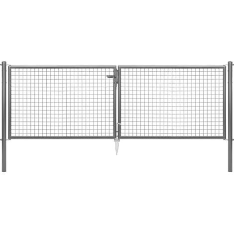 ALBERTS Wellengitter-Doppeltor, zinkp.anth.met.Kst.b., B Mitte-Mitte Pf.2988mmH1000mm (1/5)
