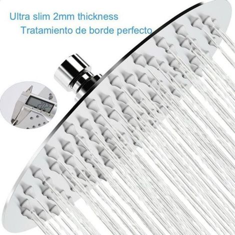 Pomme de douche fixe – 8" en acier inoxydable 304 ultra-fin – Anti-calcaire – pour salle de bain et douche (1/4)