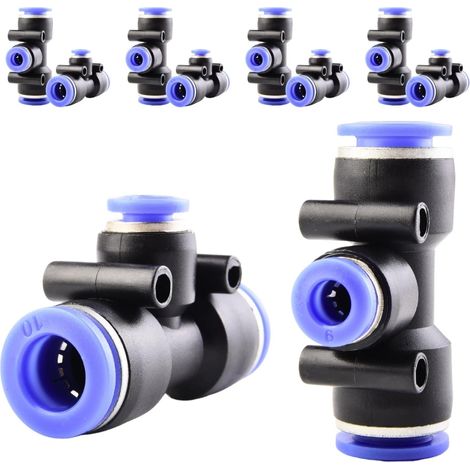 10 pièces 16 mm répartiteur en Y à 3 voies, raccord pneumatique, rapide plastique raccords Push to Connect, adaptateur de conduite d'air PY - PEG10-6-10mm (1/5)