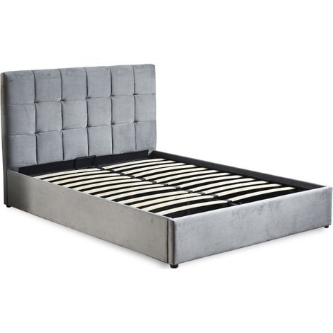 Lit Adulte Sommier Relevable "Birma" 180x200cm Argent (1/5)