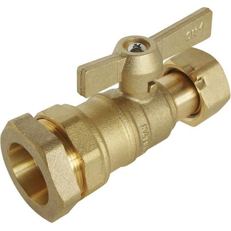 Vanne / Robinet laiton avant ou après compteur PE Ø25 - 3/4 PN25 (1/5)