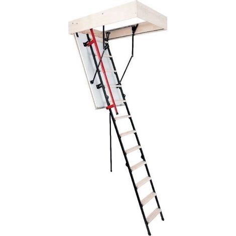 Escalier Escamotable Bois Et Métal - Trappe Isolée 56 Mm Caisson 120 X 60 Cm