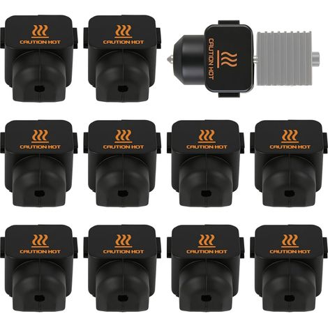 Lot de 10 chaussettes en silicone pour imprimante 3D A1/A1 Mini Bambu Lab A1/A1 Mini - Bloc chauffant à haute température - Pour imprimante 3D A1/A1 Mini - Boîtier de tête d'impression - Pièces pour (1/5)