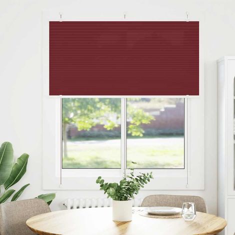 Maison Exclusive - Tenda Plissettata Rosso Bordeaux 115x150 cm Larghezza Tessuto