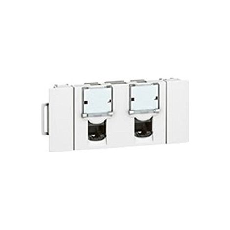 Legrand – Prise RJ45 composable 76546 – Catégorie 6 FTP – 2 ports blindés horizontaux – Installation rapide avec système Soluclip (1/5)