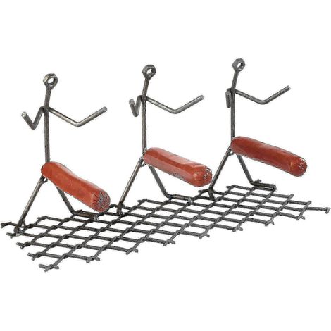 Ensemble de trois ustensiles de barbecue en acier inoxydable pour grill à hot-dogs de terrasse, avec poignée ergonomique.