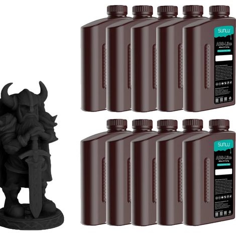 Resina fotopolimerica tipo ABS, elevata versatilità, prestazioni affidabili, 10 kg, colore nero. (1/2)