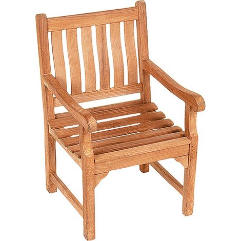 deVries Landhaussessel ""MENDIP"" aus Teakholz Premium Holzstuhl 60 x 54 x 94 cm