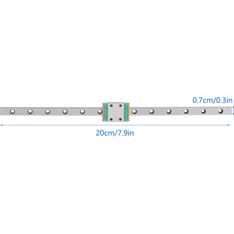 1 bloc de guidage linéaire miniature de haute précision en acier LML7B 200 mm (1/5)