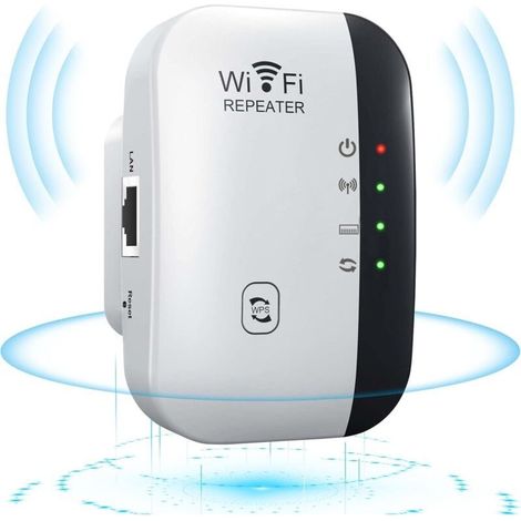Powerful WiFi Repeater 300Mbps Powerful WiFi Amplifier 2.4GHz WiFi Range Booster WiFi Repeater Wireless Extender with Ethernet Port, WiFi Extender WiFi Booster, WPS Protection (1/5)