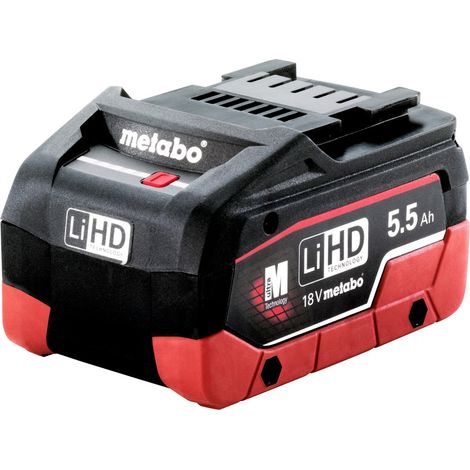 Metabo – Pack de batteries LiHD 18V 5.5Ah – Technologie Ultra-M pour charge douce – Surveillance électronique des cellules – Autodécharge quasi nulle