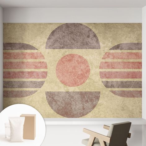 Tapete Vliestapete mit Kleber - Wanddekoration Wohnzimmer - Tapete Schlafzimmer Geometrische Formen 152x104 cm (1/5)