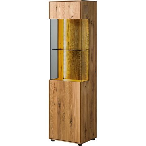 Vitrine en bois de Chêne 45x38x168 naturel huilé WIEN 230 (1/4)