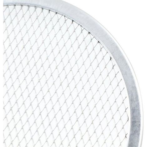 zhan-Plaque de cuisson ronde en maille pour pizza - Grille ronde en maille épaisse avec trous pour poêles perforées antiadhési (1/5)