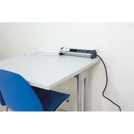 4-fach Tisch Steckdosenleiste Überspannungsschutz USB 1,5m IP20 (1/3)