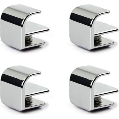 Juego de 4 pomos para puertas de ducha, abrazaderas para vidrio de 1 a 4 mm de grosor, tirador para puertas correderas y de ducha - Crezuo
