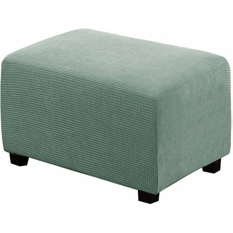 Housse de Pouf carrée Extensible en Peluche, Housses de Repose-Pieds en Jacquard Doux pour protéger Le Repose-Pieds, Housse de Pouf avec Fond élastique, Lavable en Machine -Vert (1/4)