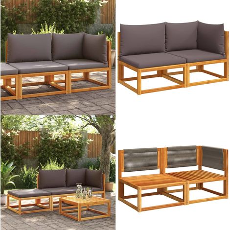 Gartensofa mit Kissen 2-Sitzer Massivholz Akazie - Gartensofa - Holzsessel - Akazienholz - Gartenmöbel - Terrassenmöbel - Home & Living (1/5)