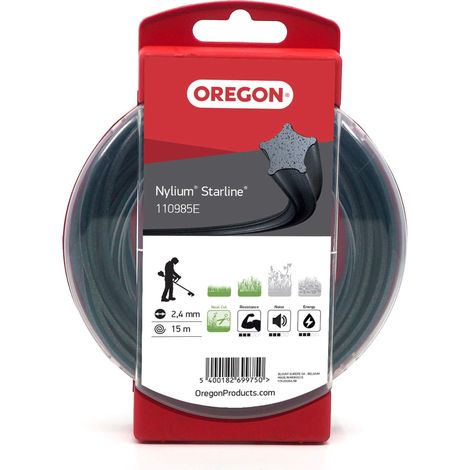 Filo per decespugliatore Etoile Nylium Starline Nero ø 2.4mm/15m Oregon 110985E
