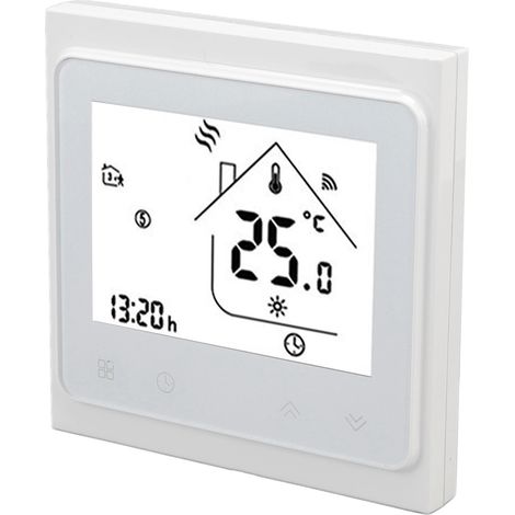 Intelligenter Thermostat mit Zigbee-Funktion, Smartphone-App und Sprachsteuerung, Fernbedienung für Warmwasser, 95–240 V Wechselstrom, Weiß (1/5)