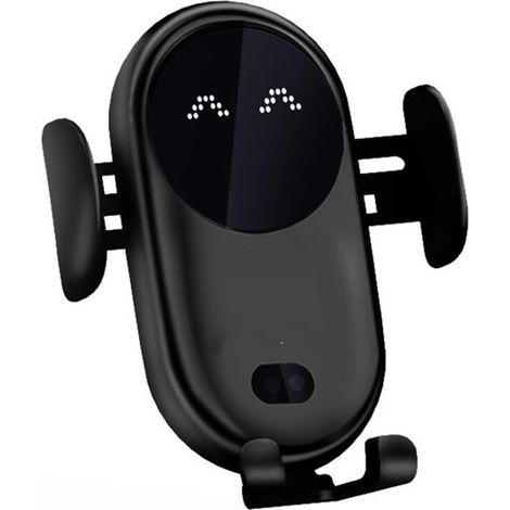 Wireless car charger, car phone holder to attach to the air vent – Universal inductive car charging station (black) (1/5)