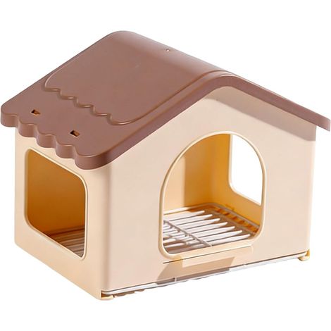 Nid de rongeur domestique en plastique (18×13,5×15 cm) avec grille en acier inoxydable – Cottage hygiénique pour hamsters, gerbilles et cochons d'Inde (1/5)