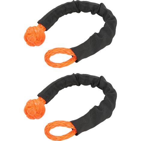 Élingue de remorquage 9mm 2 pièces orange, léger et portable, force de traction 14 tonnes pour bateau, camping, escalade (1/5)