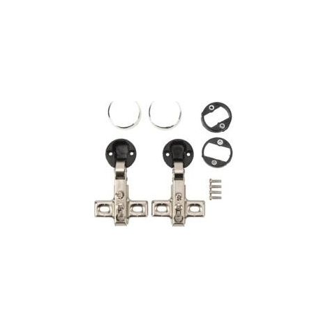 Set mit 2 Scharnieren für Glastüren – 26 mm Topf – Gerader Arm (vollständige Überlappung) (1/5)