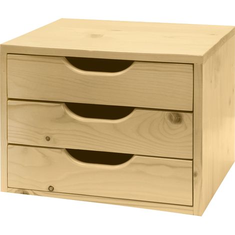 Universal Schubladenbox Holz / Holzbox SB3 mit 3 Schubladen Nachttisch (1/5)