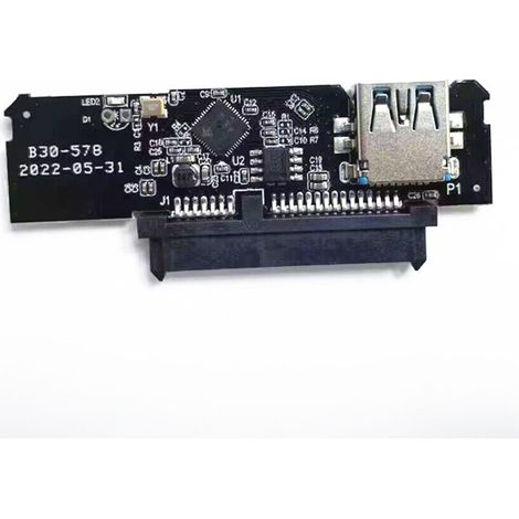 Adaptateur USB 3.0 vers SATA 2,5 pouces pour disque dur/SSD : câble SATA vers USB 5 Gbit/s Plug and Play avec indicateurs LED d'état pour Windows et Linux. (1/5)
