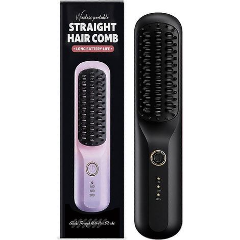 2026 Cordless Mini Hair Straightener Brush Portable Anti-Scald Hot Comb, Fast Heating, Travel-Friendly Styling Tool for Women (1/5)