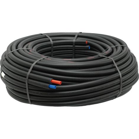 Pbtub – Tube PER prégainé double – Ø 16 x 1,5 – Couleur bleu et rouge – Longueur 50 m – Pour installations en milieu humide