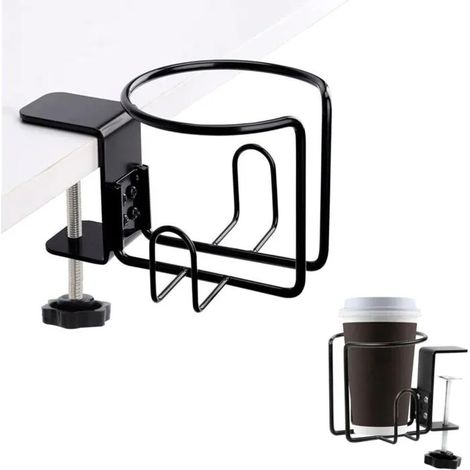 Porte Gobelet Boisson Bouteille à Clip Universels en Acier Inoxydable Porte Gobelets Support Tasse à café Soucoupe Clip pour Tasse (1/5)