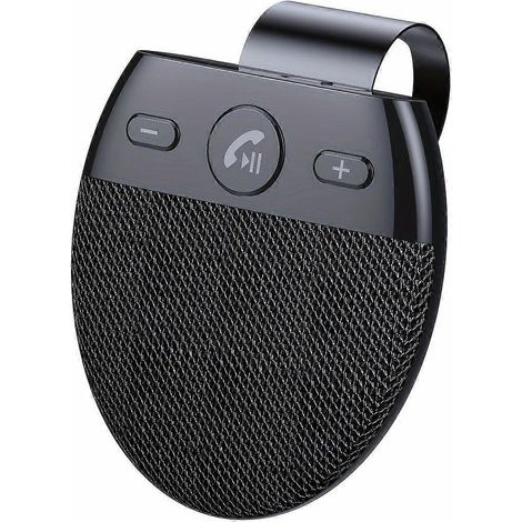 Kit mains libres Bluetooth V5.0 pour voiture, avec microphone intégré, fixation pare-soleil, allumage automatique et double connexion téléphonique. (1/5)