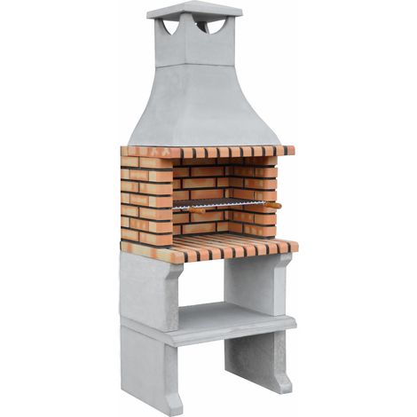 MOVELAR - Barbacoa de Obra Prefabricada de Leña y Carbón Modelo Nápoles XL (Gris, Naranja - 76 x 58 x 207 cm) REF: 3610/2 - Cocina de Exterior Compacta para Jardín, Terraza o Patio (1/3)
