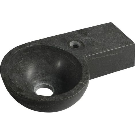 BLOK Lavabo en pierre 40x23cm, noir anthracite (1/5)