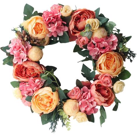 Guirlande De Pivoine Artificielle - 35 Cm - Pour Porte D'Entrée Mur Ou Bureau Intérieur Extérieur - 1 Pièce (1/5)