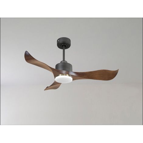 Modulo de KlassFan - Super destratificateur et ventilateur DC 166 cm Gris basalte pales bois blanc Lumière  dimmable 30 à 60 m² (1/5)