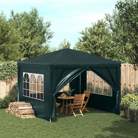 Vidaxl – Tente de réception 3 x 3 m – Panneaux latéraux avec fenêtres – Structure en acier inoxydable – Résistante aux UV et à l'eau
